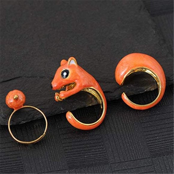 🦌 3-Piece Adjustable Deer & Antler Stacking Rings Set ✨ Cute Gift - Picture 2 of 11